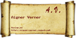 Aigner Verner névjegykártya